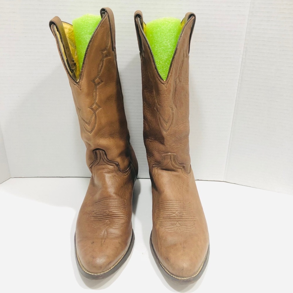 Abilene Men's 9EE Western Boots Elk Leather Cowboy Cowgirl Work Ranch‎ Farm USA - Picture 9 of 15